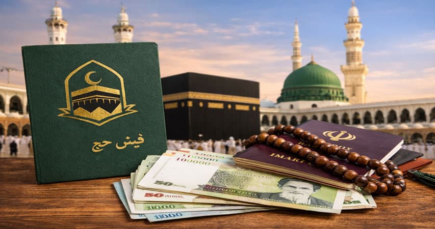 سرمایه‌گذاری در فیش حج تمتع با نمای کعبه، نشان‌دهنده ارزش مالی و معنوی فیش حج